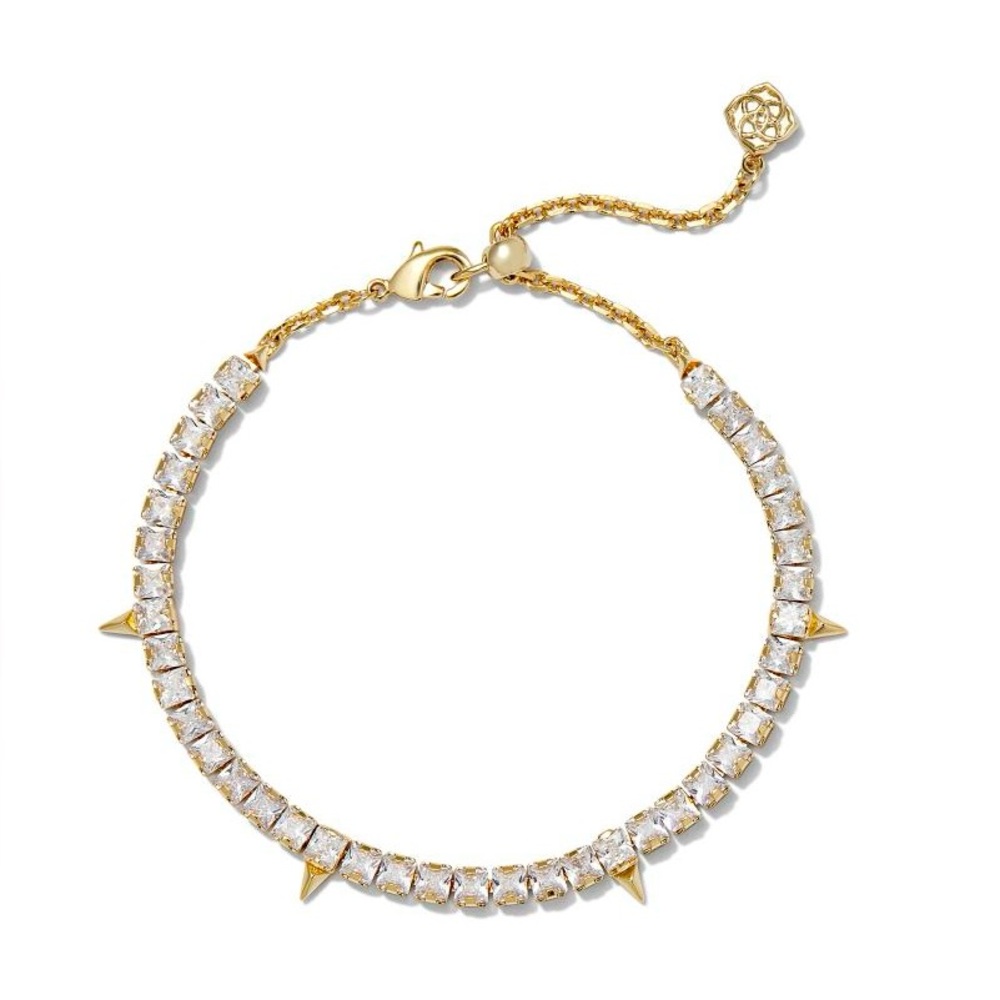 Kendra Scott Jacqueline Gold Tennis Bracelet in White CZ